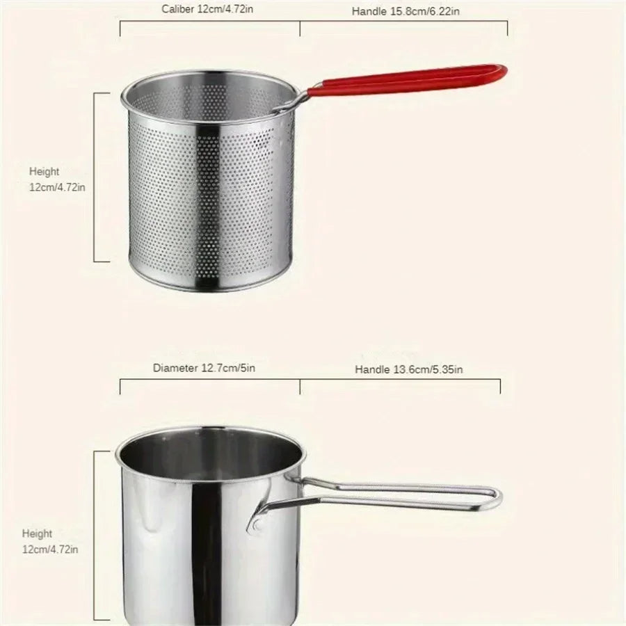 1200 ml Deep Fryer Pot with Strainer – Maison Elmora