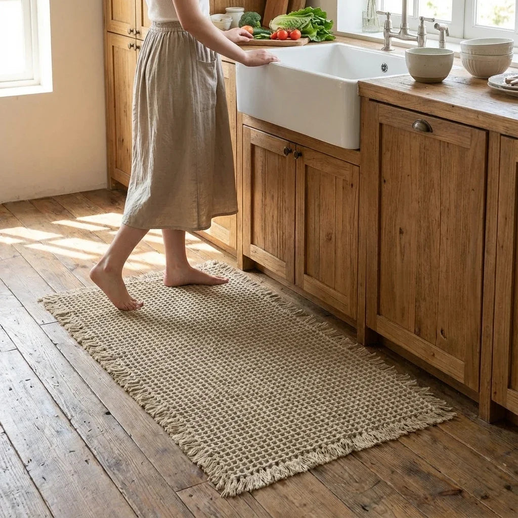 Tapis de bain nid d'abeille absorbant