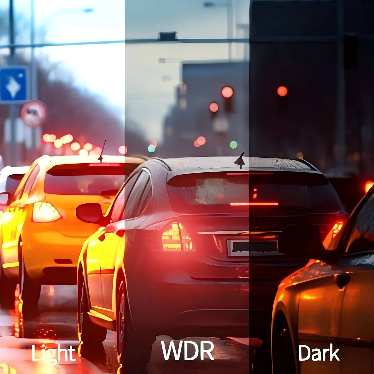 Dashcam Wi-Fi 4 caméras avant et arrière, vision nocturne