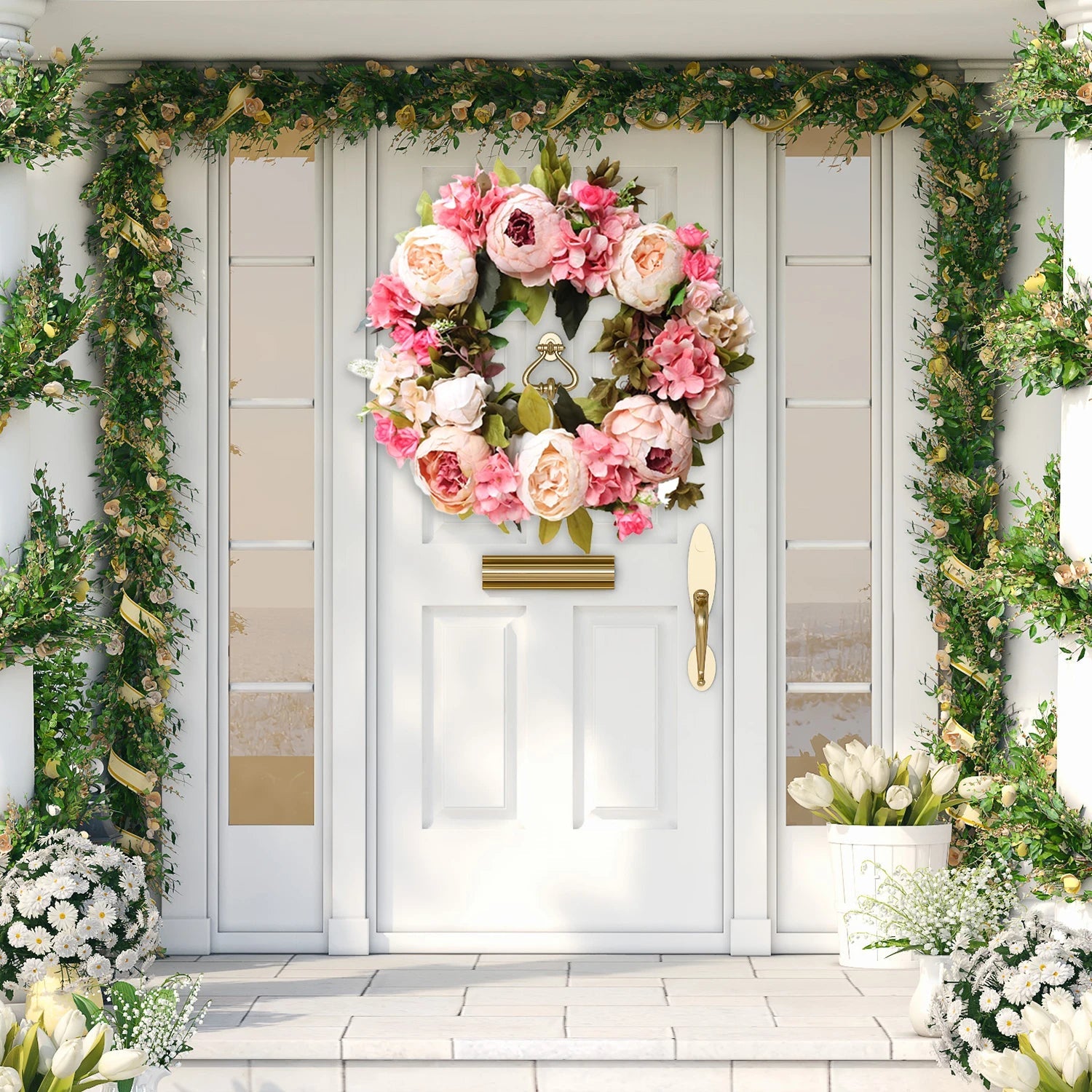 Couronne Ronde de Pivoines