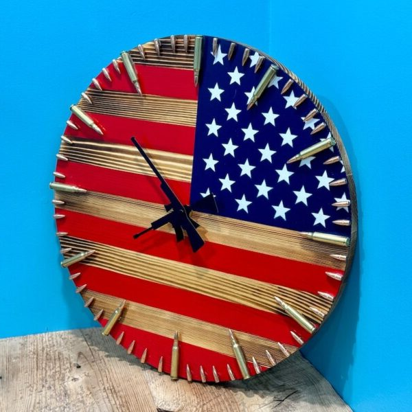 Horloge Artisanale Drapeau Américain