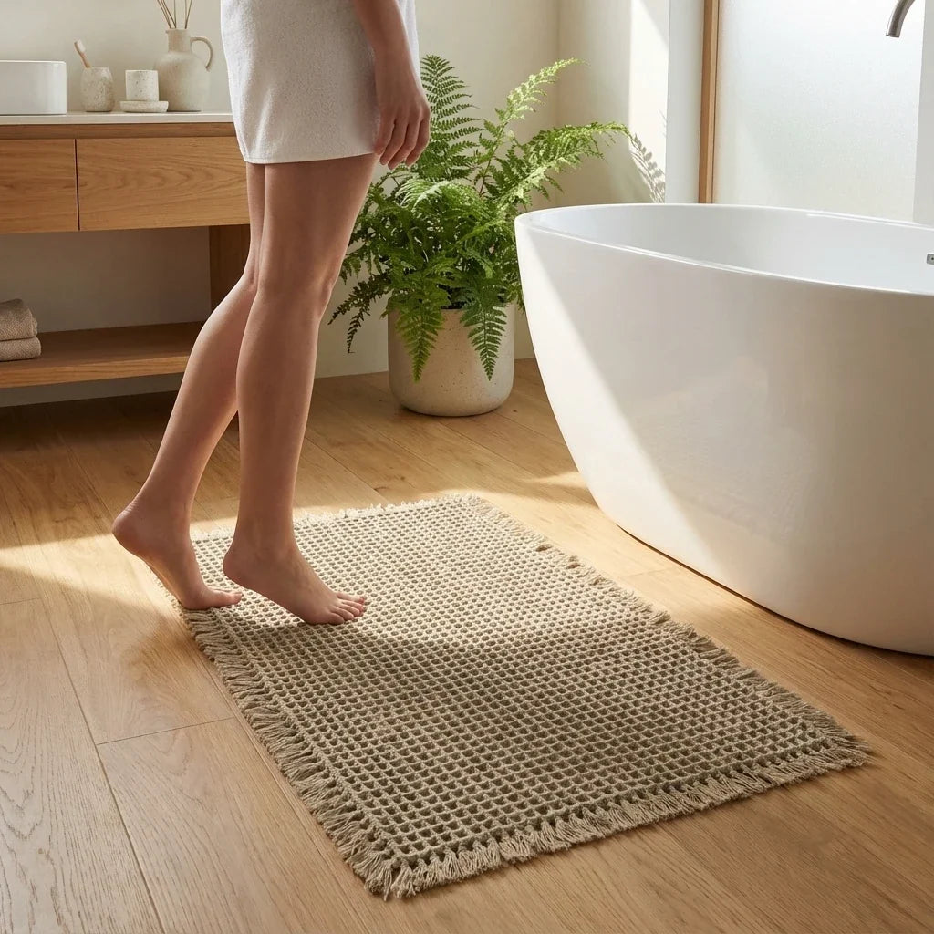 Tapis de bain nid d'abeille absorbant