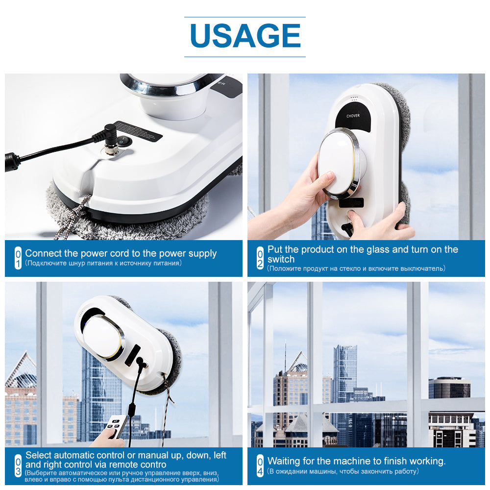 CleanBot - Robot Laveur de Vitres avec Télécommande