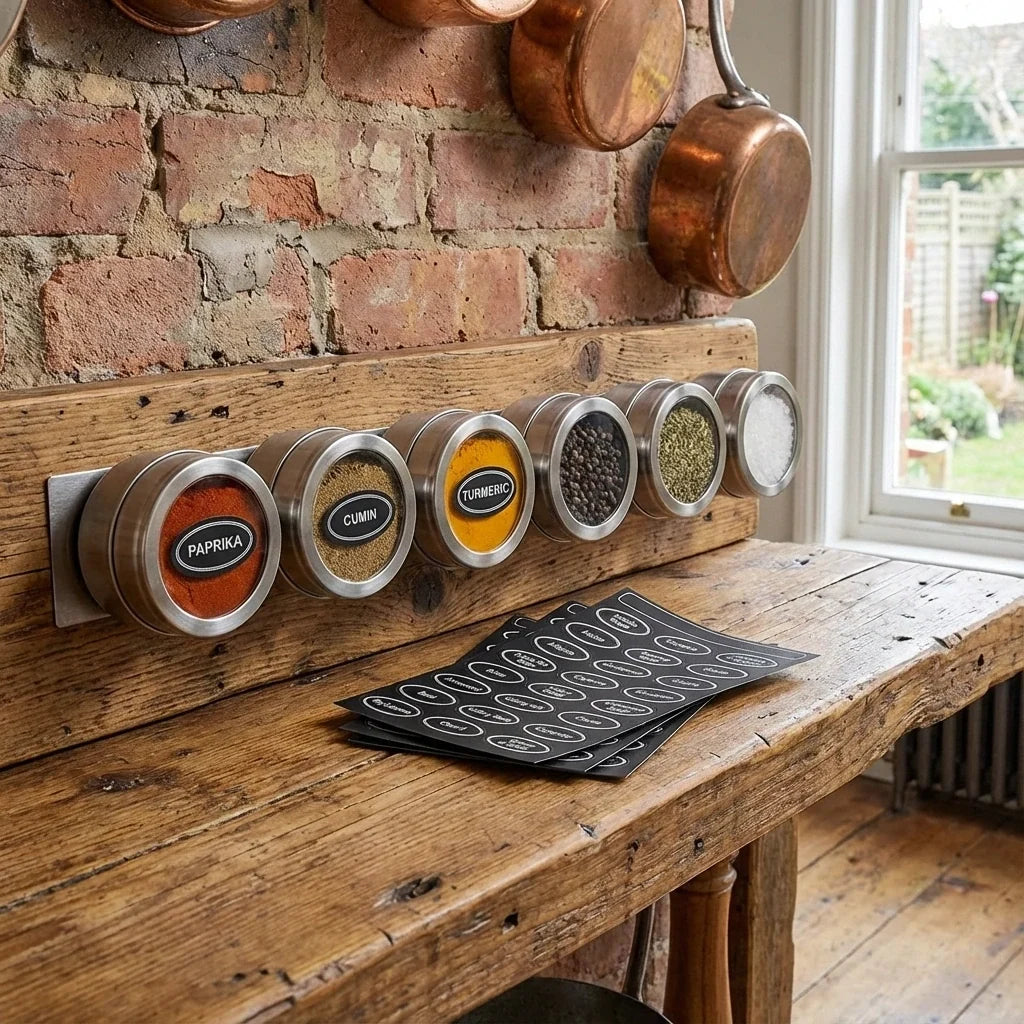 Set de 6 boîtes à épices magnétiques en inox