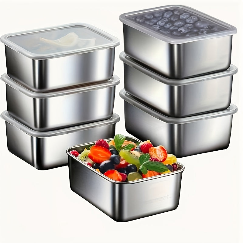 7-Piece Stackable Stainless Steel Food Storage Set