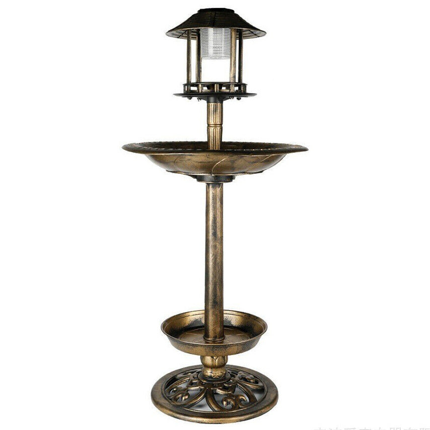 Bain d'oiseaux solaire 4 en 1, mangeoire et jardinière