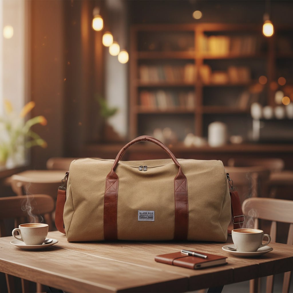 Vintage Washed Canvas and Leather Weekender Bag