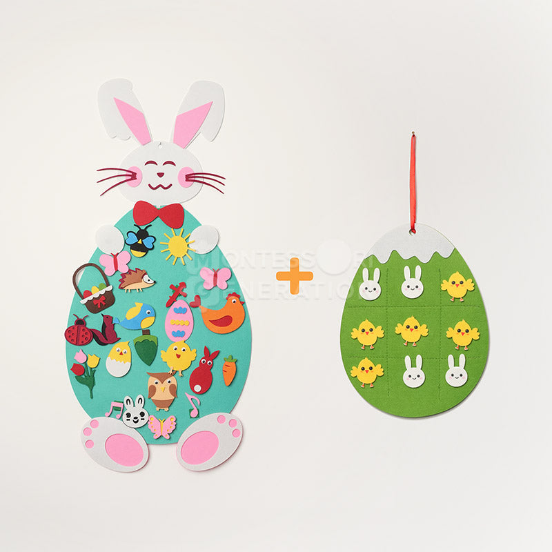 Felt Bunny Decorating Board, 24 Pieces, Ages 1+