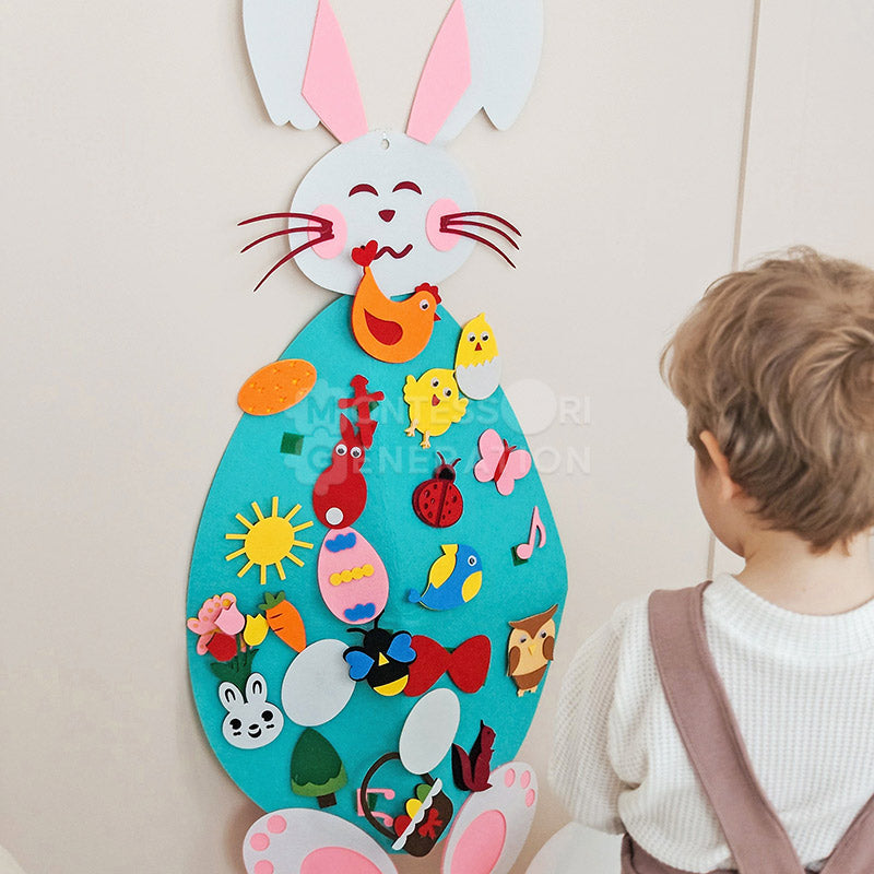 Felt Bunny Decorating Board, 24 Pieces, Ages 1+