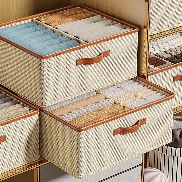 Foldable Storage Box with Dividers, 50 × 40 cm