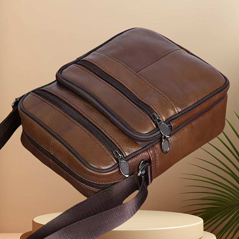 Men's Cowhide Leather Shoulder Bag