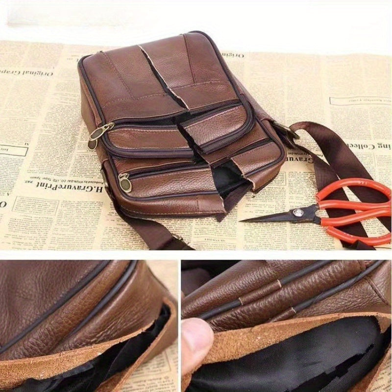 Men's Cowhide Leather Shoulder Bag
