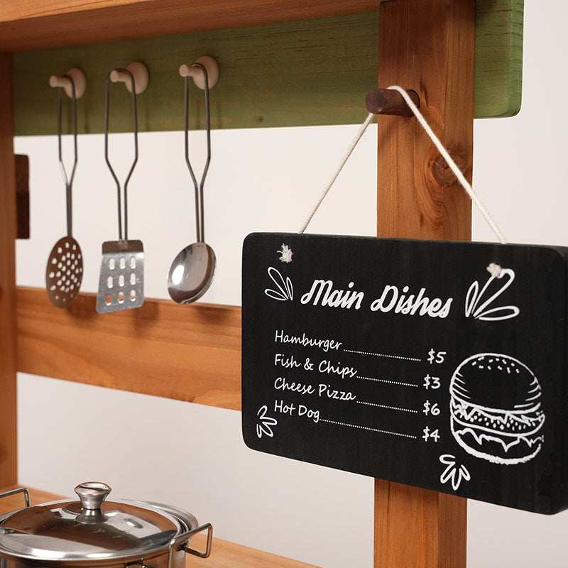 Wooden Outdoor Play Kitchen for Children, Ages 3+
