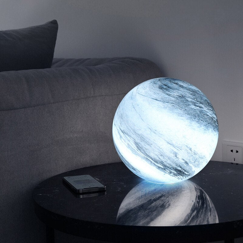 Lampe lune en verre, 16 couleurs, télécommande