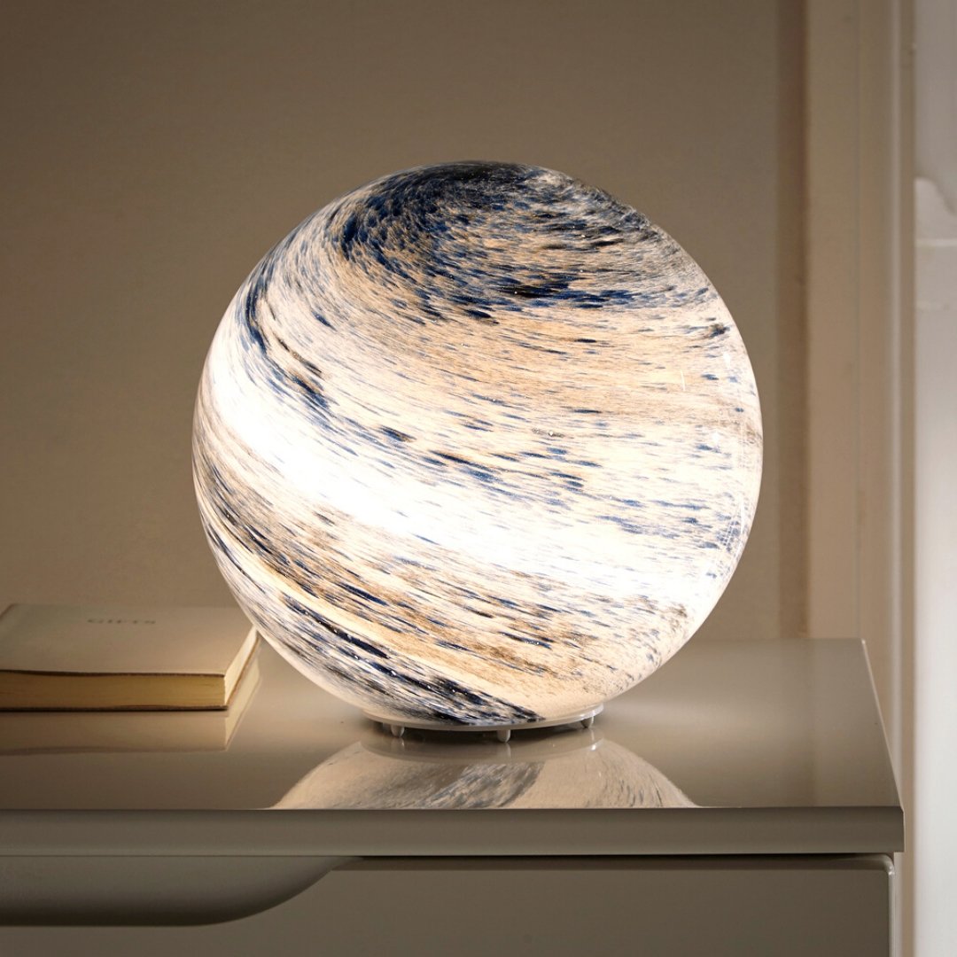 Lampe lune en verre, 16 couleurs, télécommande