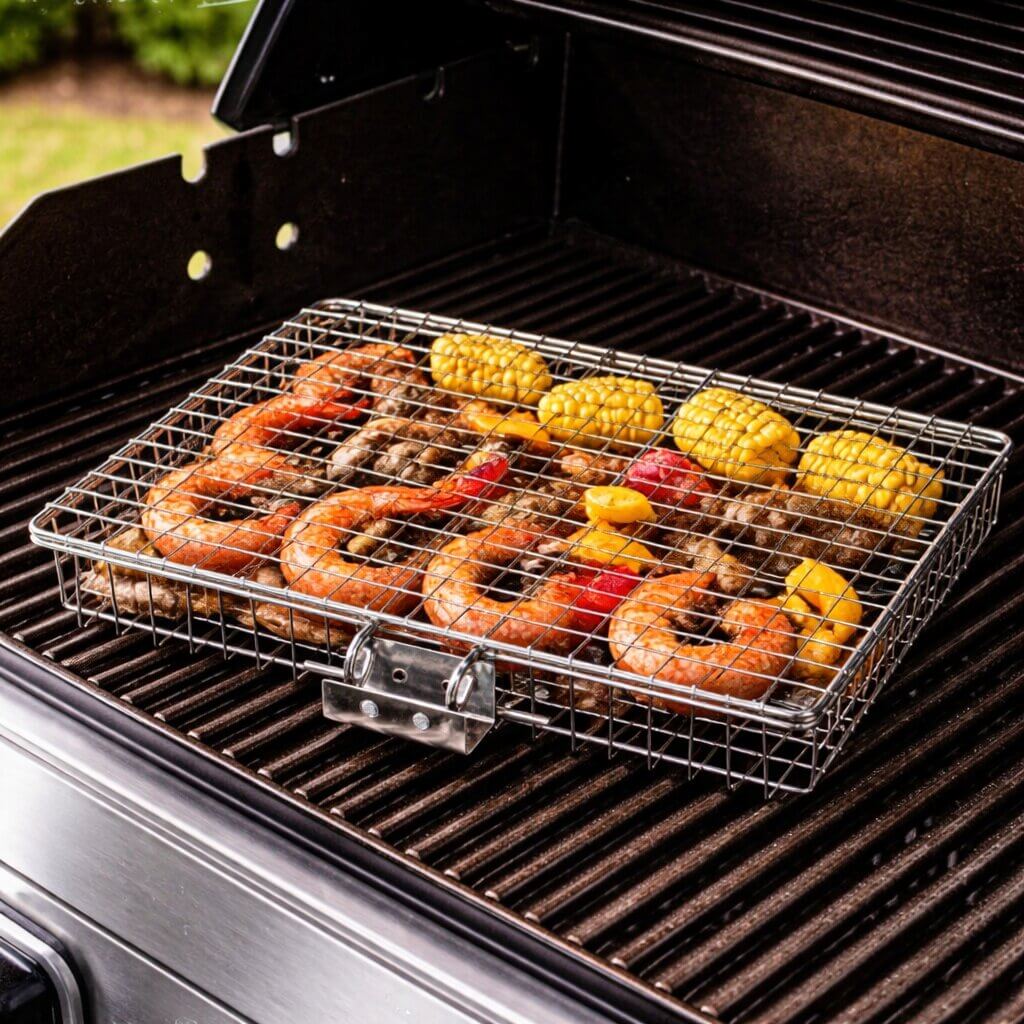 Panier de Grill en Inox pour Poisson et Légumes