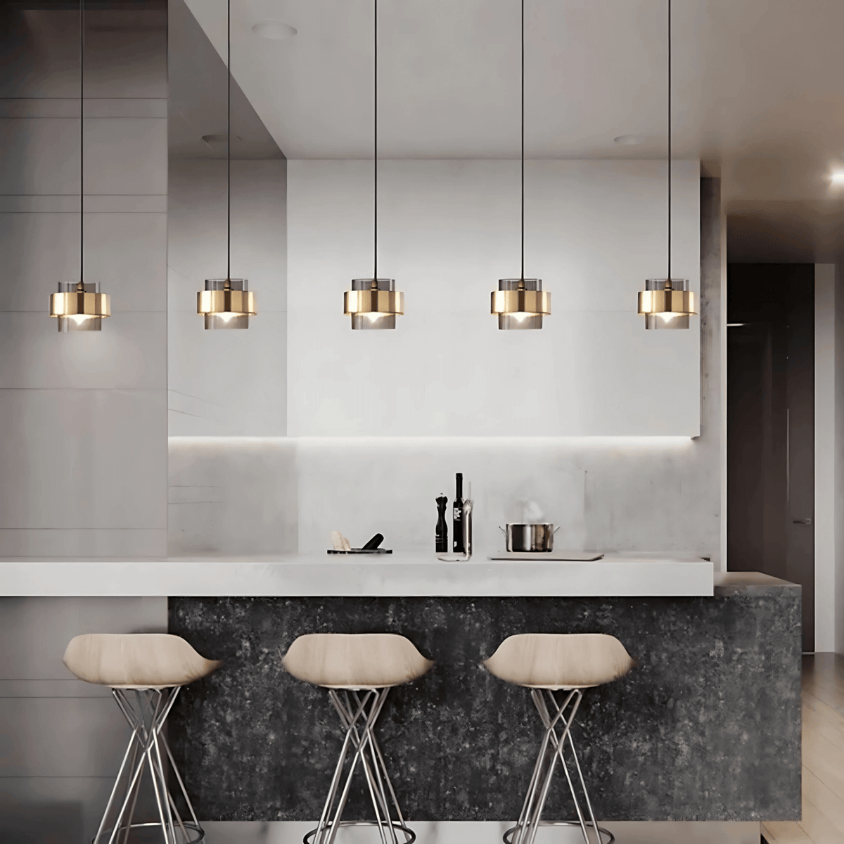 Cylindrical Tinted Glass Light, G9