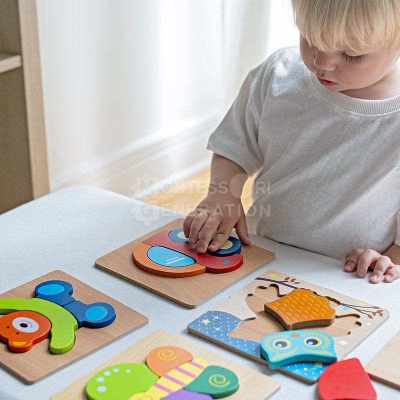 Lot de 6 puzzles en bois pour tout-petits