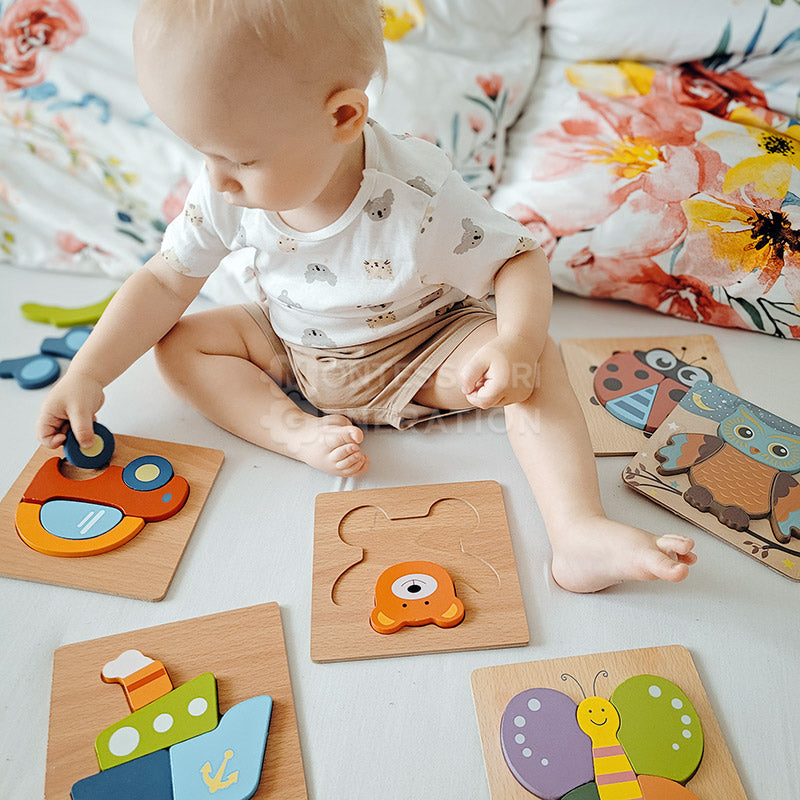 Lot de 6 puzzles en bois pour tout-petits