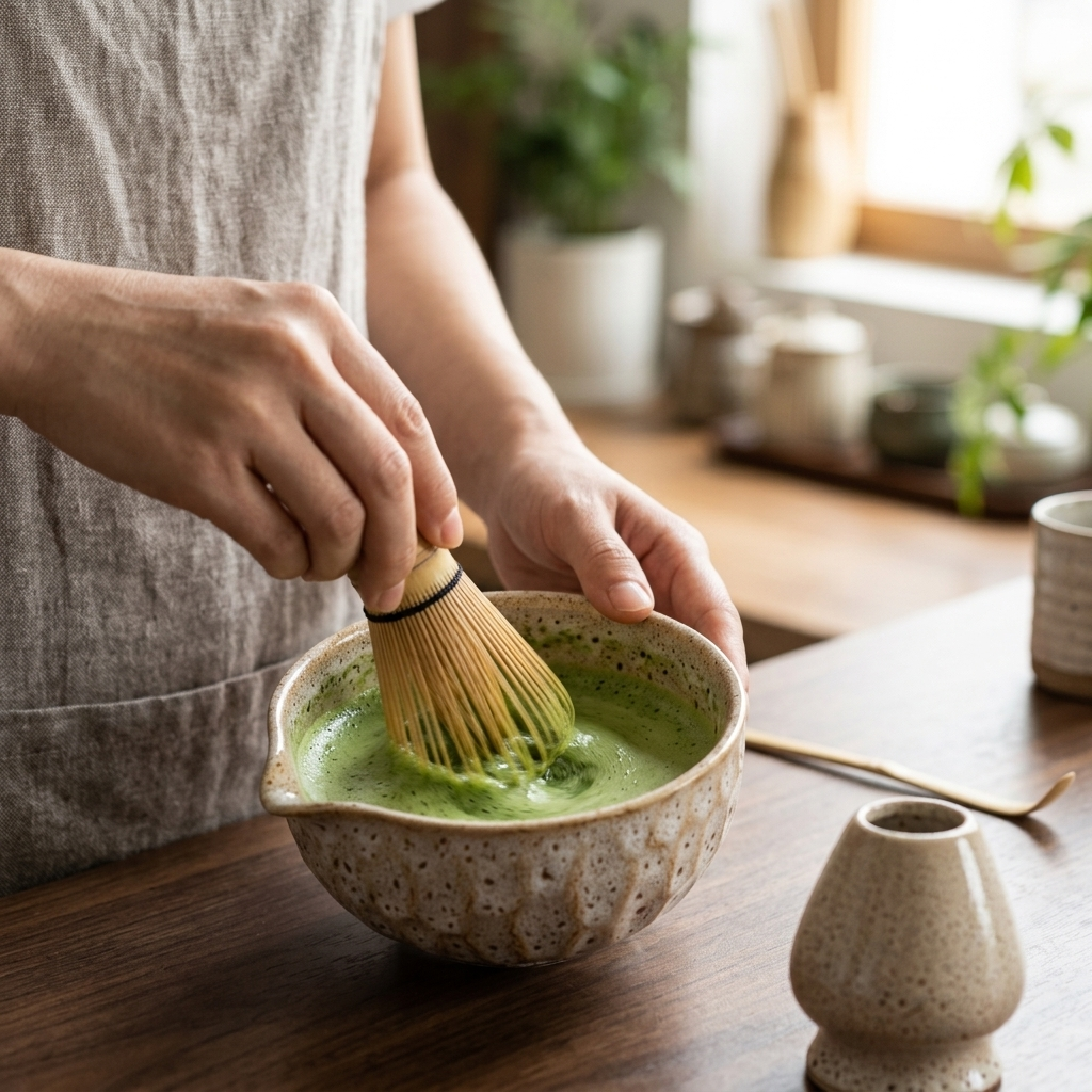 Matcha Preparation Set with Ceramic Bowl