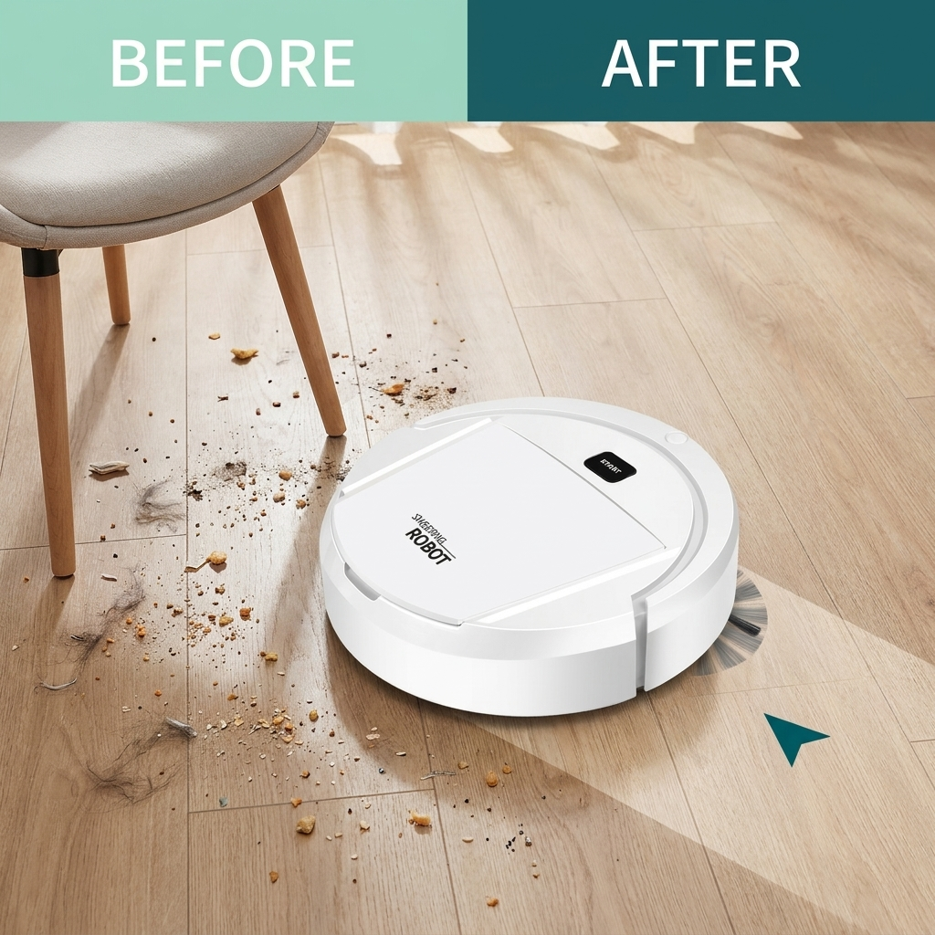 Robot aspirateur laveur compact 3 en 1