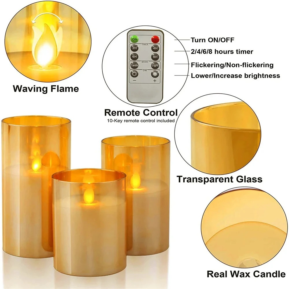 Bougies sans flamme réalistes avec télécommande