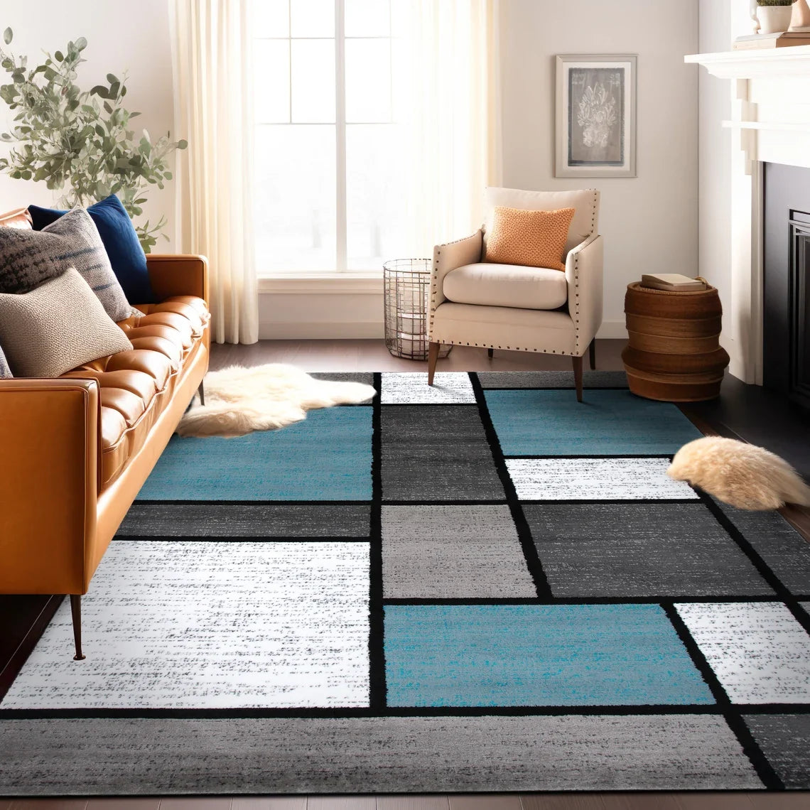 Grand tapis moderne 300 x 200 cm à motif géométrique