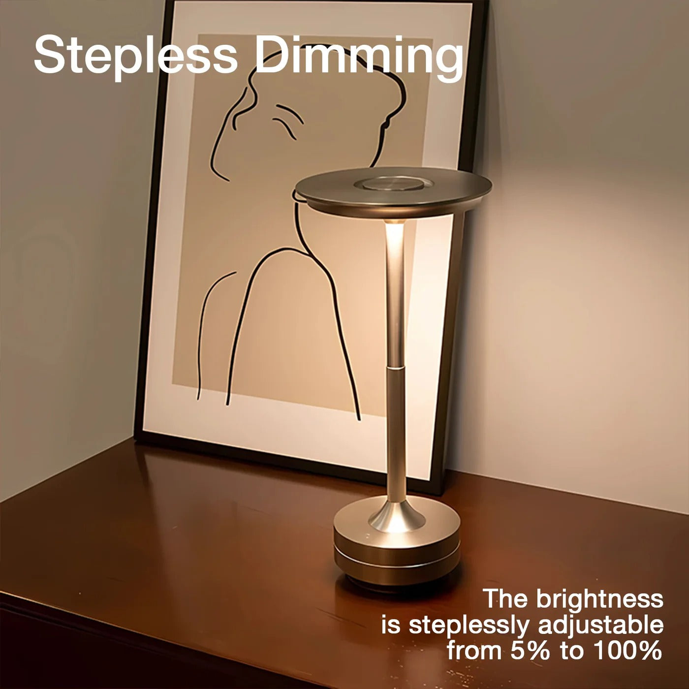 Lampe de table sans fil tactile design nordique