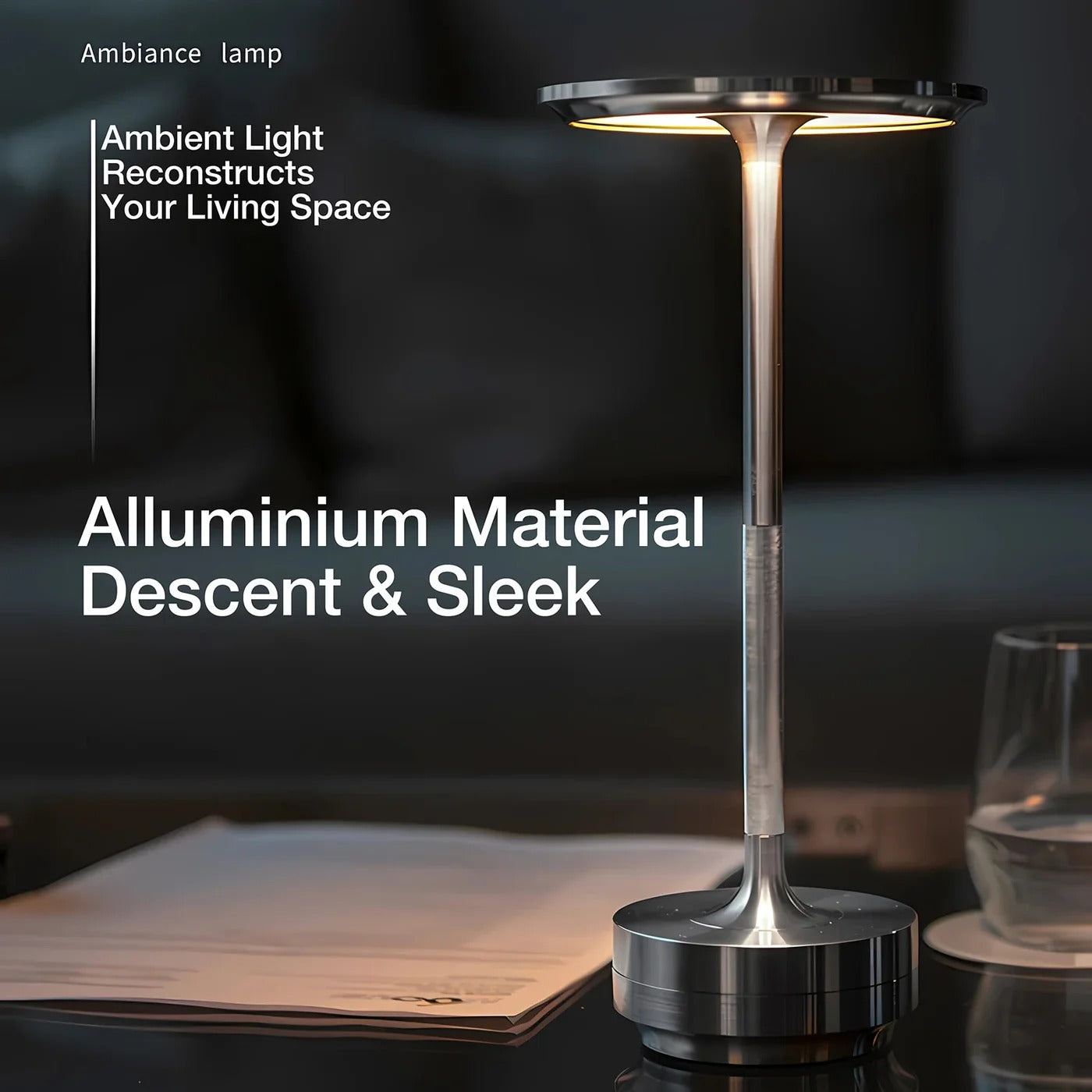Lampe de table sans fil tactile design nordique