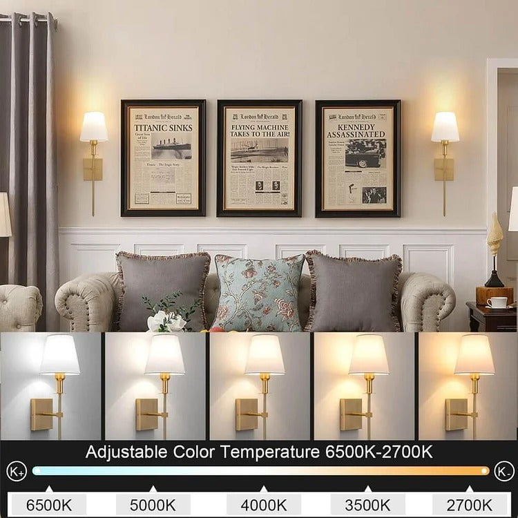 Set 2 appliques murales sans fil rechargeables – Elmora
