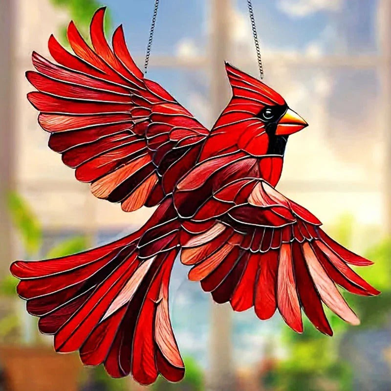 Attrape-soleil colibri en verre suspendu