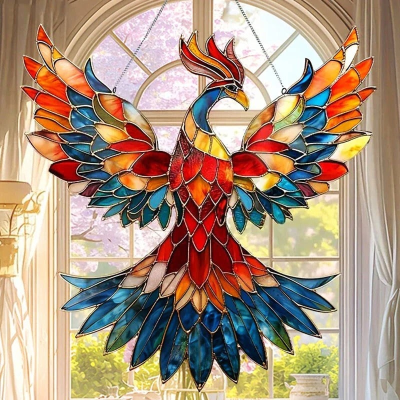 Attrape-soleil colibri en verre suspendu