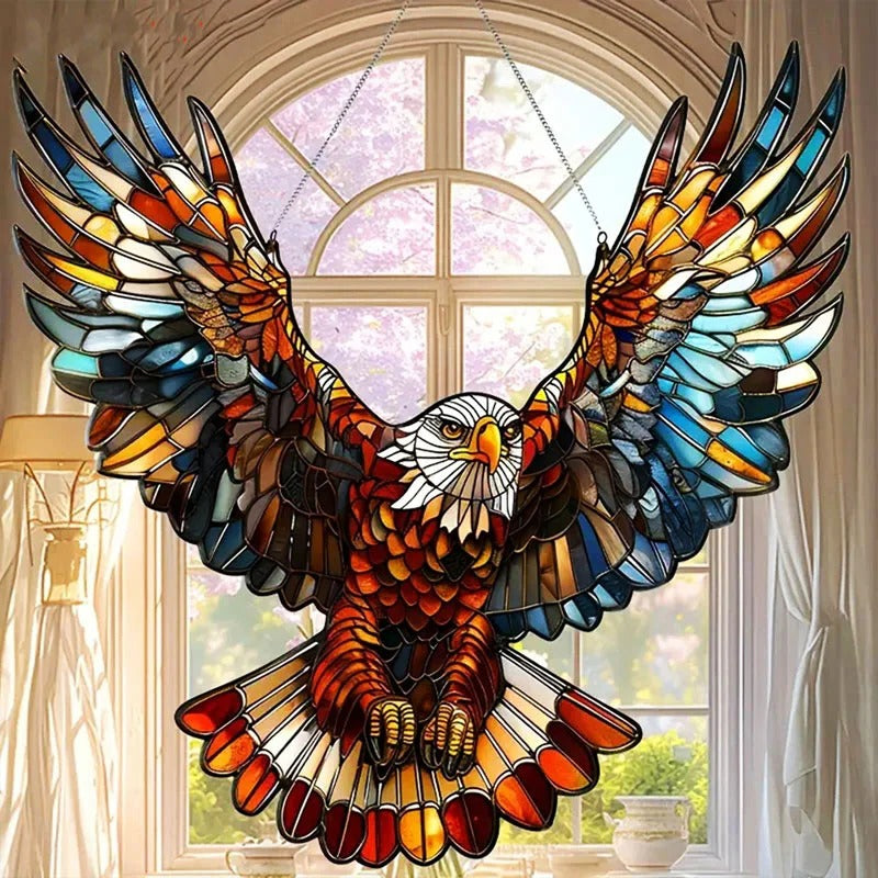 Attrape-soleil colibri en verre suspendu