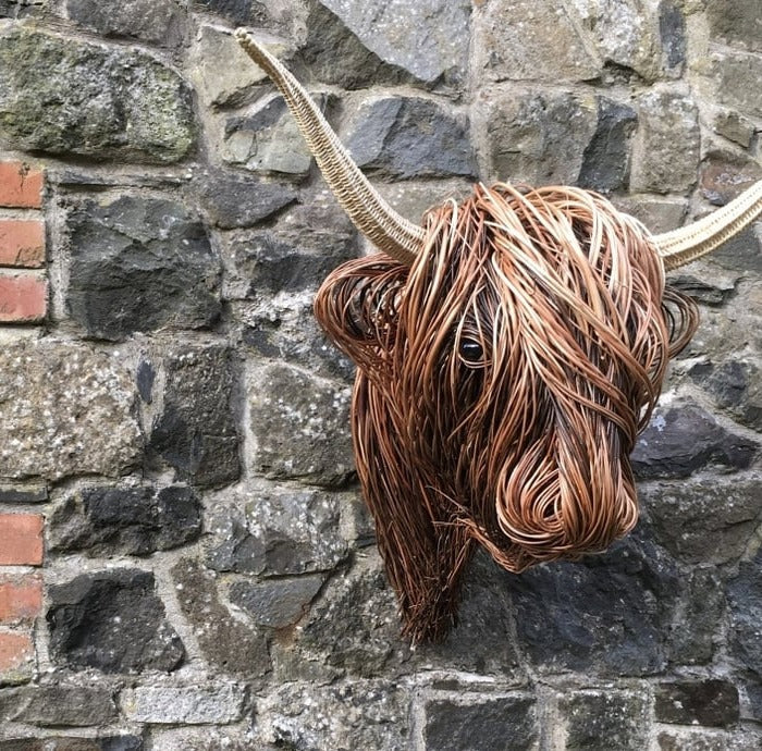 Sculpture vache murale artisanale – Maison Elmora