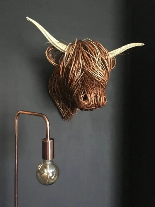 Sculpture vache murale artisanale – Maison Elmora