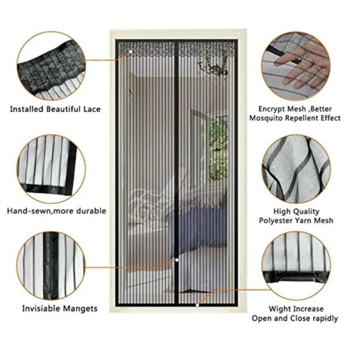 Moustiquaire magnétique pour porte – Maison Elmora