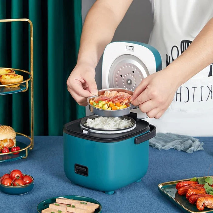 Mini Rice Cooker with Steamer Tray