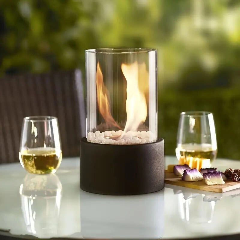 Cheminée de Table en Verre Portable