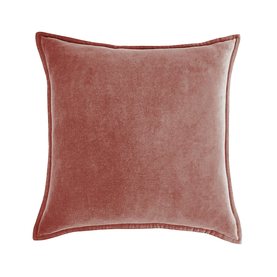 Housse de coussin en velours à bordure flanelle