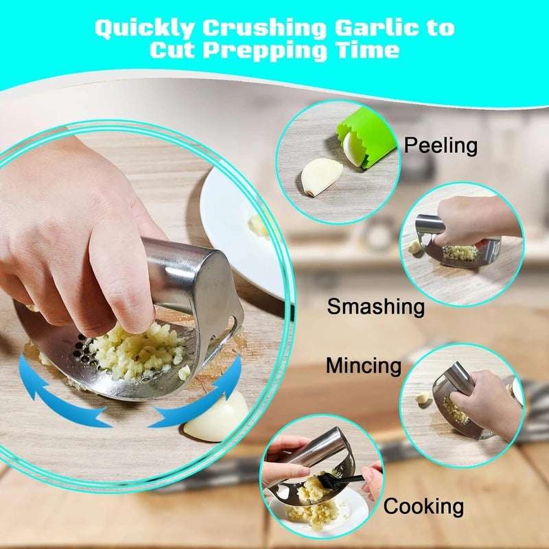 Garlic Press Rocker Set Stainless Steel