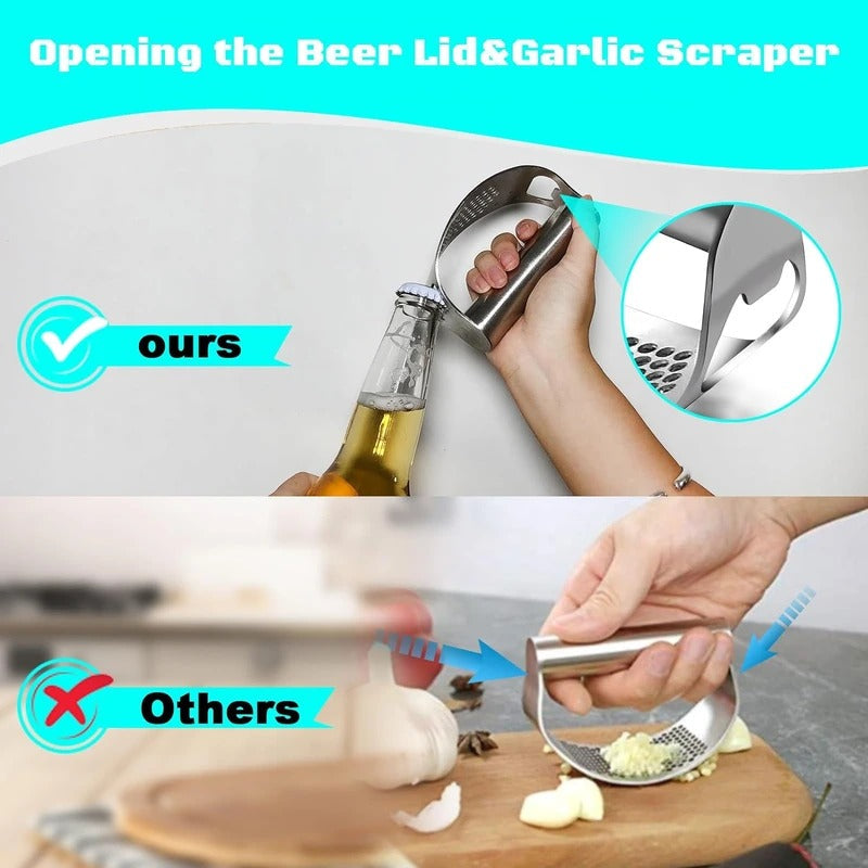 Garlic Press Rocker Set Stainless Steel