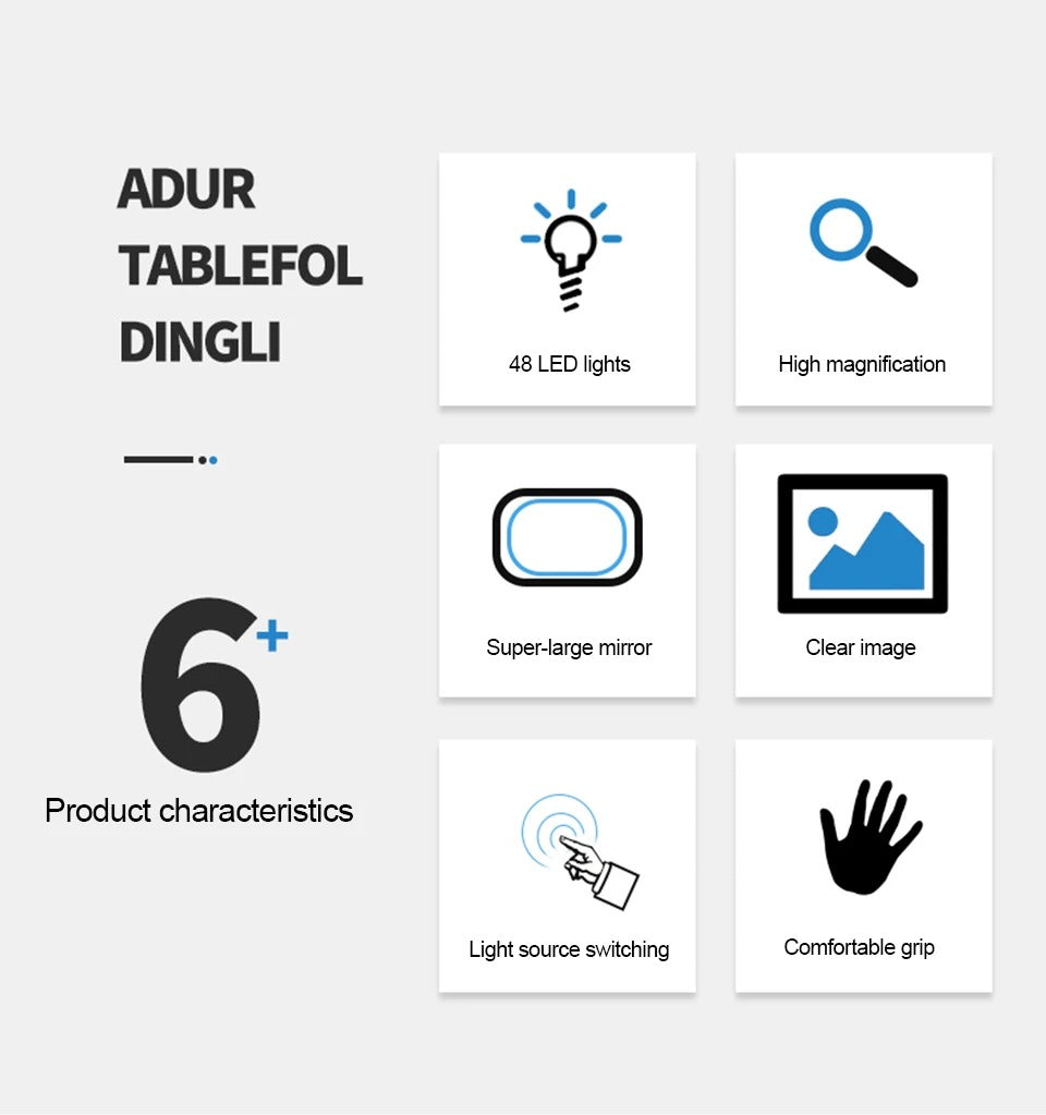 Loupe LED pliable portable de précision