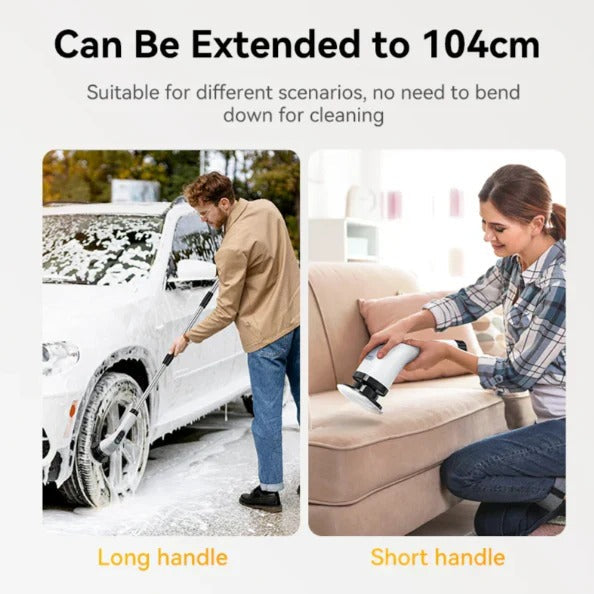 Brosse électrique rechargeable à poignée extensible
