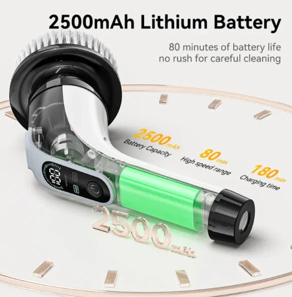 Brosse électrique rechargeable à poignée extensible