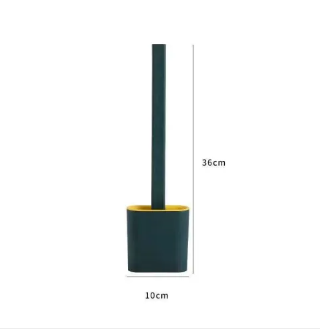 Brosse WC en Silicone avec Support Mural - Vert