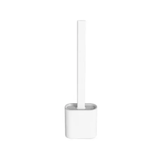 Brosse WC en Silicone avec Support Mural - Blanc