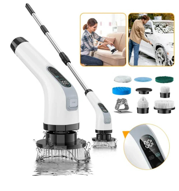 Brosse électrique rechargeable à poignée extensible