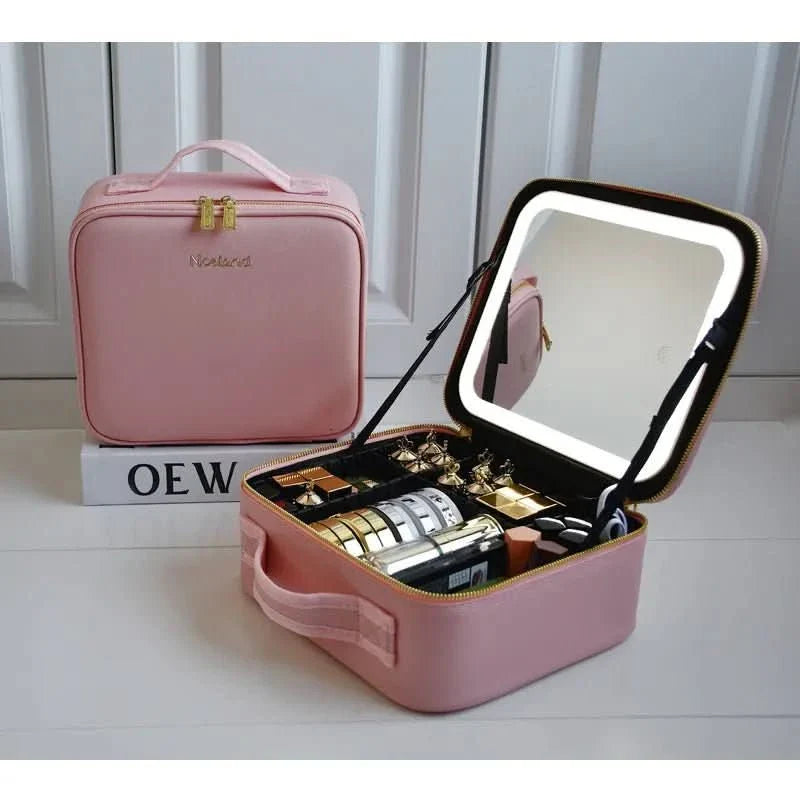 Pressmat Trousse Maquillage Portable Miroir LED