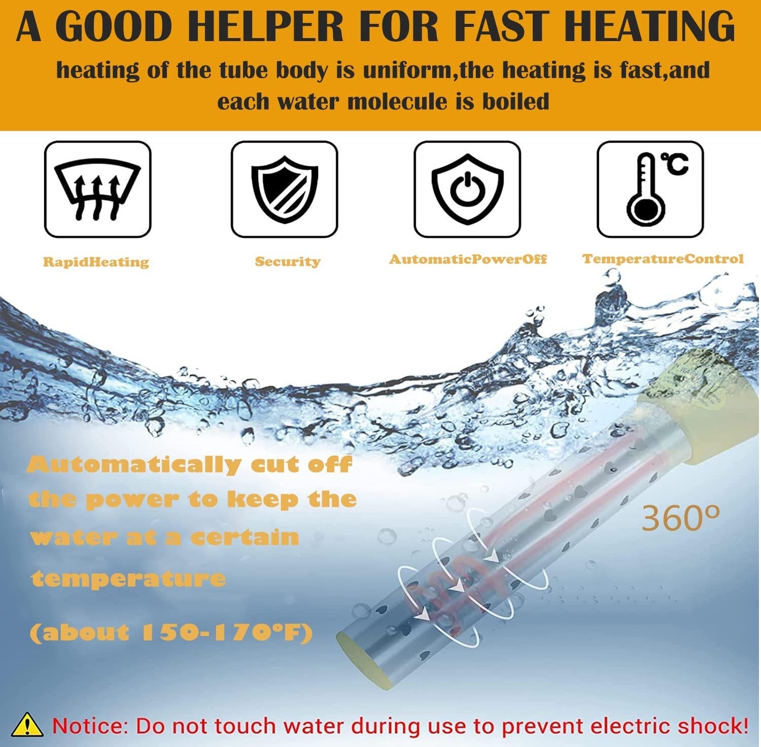Chauffe-Eau a Immersion Portable 1500W