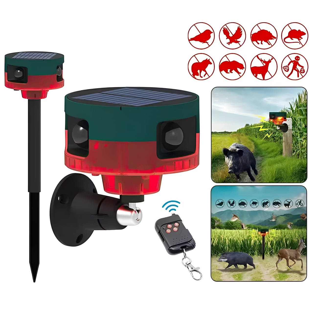 360° Solar Repellent for Pigeons and Wild Boars